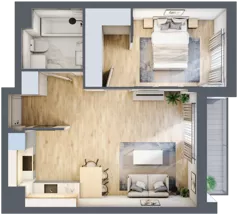 2 pokoje, mieszkanie 45,98 m², piętro 1, oferta nr 9B038, Ursus Centralny, Warszawa, Ursus, Szamoty, ul. Kazimierza Gierdziejewskiego