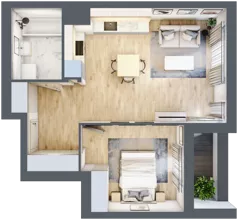 2 pokoje, mieszkanie 43,94 m², piętro 1, oferta nr 9A002, Ursus Centralny, Warszawa, Ursus, Szamoty, ul. Kazimierza Gierdziejewskiego