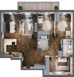 4 pokoje, mieszkanie 109,24 m², piętro 1, oferta nr C036, Zielono MI II, Warszawa, Mokotów, Siekierki, ul. Polska 10