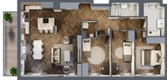 4 pokoje, mieszkanie 98,56 m², piętro 2, oferta nr D010, Zielono MI II, Warszawa, Mokotów, Siekierki, ul. Polska 10