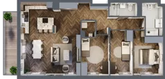 4 pokoje, mieszkanie 98,56 m², piętro 1, oferta nr D006, Zielono MI II, Warszawa, Mokotów, Siekierki, ul. Polska 10