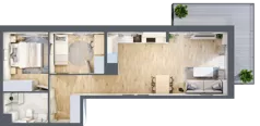3 pokoje, mieszkanie 56,36 m², piętro 3, oferta nr D15, Osiedle Startowe, Wrocław, Psie Pole-Zawidawie, Zakrzów, ul. Zatorska / al. Sobieskiego