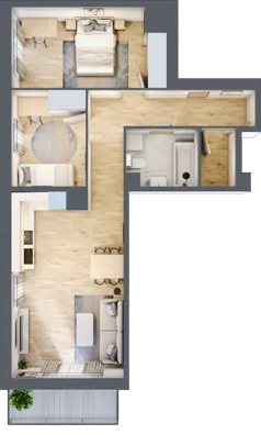 3 pokoje, mieszkanie 62,07 m², piętro 2, oferta nr A07, Osiedle Startowe, Wrocław, Psie Pole-Zawidawie, Zakrzów, ul. Zatorska / al. Sobieskiego