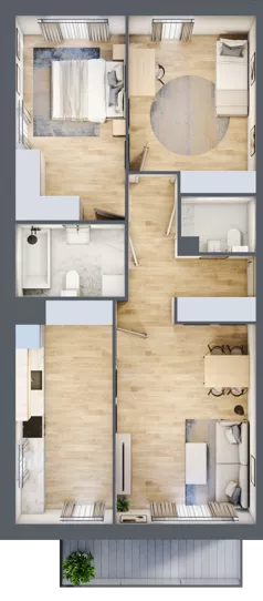 3 pokoje, mieszkanie 74,00 m², piętro 2, oferta nr C04, Osiedle Startowe, Wrocław, Psie Pole-Zawidawie, Zakrzów, ul. Zatorska / al. Sobieskiego