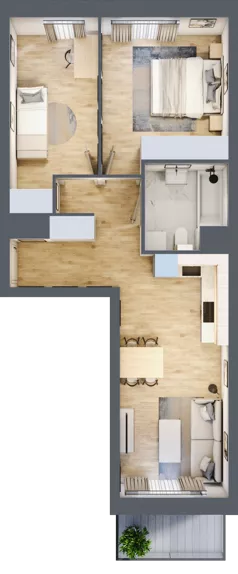 3 pokoje, mieszkanie 55,18 m², piętro 1, oferta nr F04, Osiedle Startowe, Wrocław, Psie Pole-Zawidawie, Zakrzów, ul. Zatorska / al. Sobieskiego