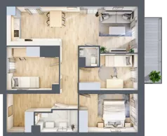 4 pokoje, mieszkanie 73,78 m², piętro 6, oferta nr G45, Osiedle Startowe, Wrocław, Psie Pole-Zawidawie, Zakrzów, ul. Zatorska / al. Sobieskiego