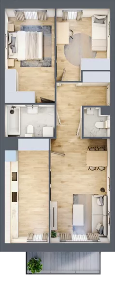 3 pokoje, mieszkanie 69,91 m², piętro 2, oferta nr G09, Osiedle Startowe, Wrocław, Psie Pole-Zawidawie, Zakrzów, ul. Zatorska / al. Sobieskiego