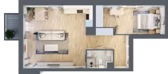 2 pokoje, mieszkanie 53,44 m², piętro 1, oferta nr E01, Osiedle Startowe, Wrocław, Psie Pole-Zawidawie, Zakrzów, ul. Zatorska / al. Sobieskiego