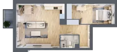 2 pokoje, mieszkanie 53,47 m², piętro 2, oferta nr E06, Osiedle Startowe, Wrocław, Psie Pole-Zawidawie, Zakrzów, ul. Zatorska / al. Sobieskiego