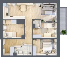 4 pokoje, mieszkanie 73,78 m², piętro 7, oferta nr G51, Osiedle Startowe, Wrocław, Psie Pole-Zawidawie, Zakrzów, ul. Zatorska / al. Sobieskiego