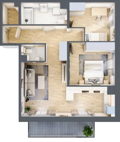 3 pokoje, mieszkanie 62,86 m², piętro 4, oferta nr D19, Osiedle Startowe, Wrocław, Psie Pole-Zawidawie, Zakrzów, ul. Zatorska / al. Sobieskiego