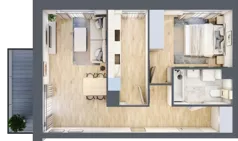 2 pokoje, mieszkanie 49,69 m², piętro 2, oferta nr G15, Osiedle Startowe, Wrocław, Psie Pole-Zawidawie, Zakrzów, ul. Zatorska / al. Sobieskiego