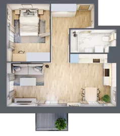 2 pokoje, mieszkanie 49,13 m², piętro 3, oferta nr E12, Osiedle Startowe, Wrocław, Psie Pole-Zawidawie, Zakrzów, ul. Zatorska / al. Sobieskiego