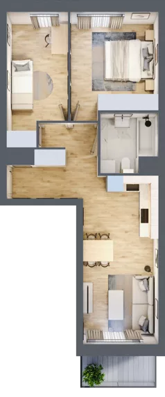 3 pokoje, mieszkanie 55,18 m², piętro 2, oferta nr F08, Osiedle Startowe, Wrocław, Psie Pole-Zawidawie, Zakrzów, ul. Zatorska / al. Sobieskiego