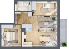 3 pokoje, mieszkanie 59,15 m², piętro 2, oferta nr C102, Grunwald Między Drzewami 3, Poznań, Grunwald, Grunwald Południe, ul. Unii Europejskiej / Smardzewska