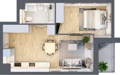 2 pokoje, mieszkanie 38,44 m², piętro 1, oferta nr D127, Grunwald Między Drzewami 3, Poznań, Grunwald, Grunwald Południe, ul. Unii Europejskiej / Smardzewska