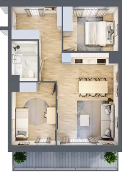 3 pokoje, mieszkanie 55,98 m², piętro 3, oferta nr D154, Grunwald Między Drzewami 3, Poznań, Grunwald, Grunwald Południe, ul. Unii Europejskiej / Smardzewska