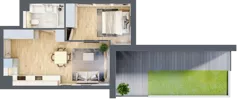 2 pokoje, mieszkanie 38,44 m², parter, oferta nr D121, Grunwald Między Drzewami 3, Poznań, Grunwald, Grunwald Południe, ul. Unii Europejskiej / Smardzewska