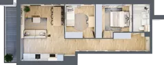 3 pokoje, mieszkanie 60,80 m², piętro 1, oferta nr D134, Grunwald Między Drzewami 3, Poznań, Grunwald, Grunwald Południe, ul. Unii Europejskiej / Smardzewska