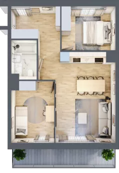 3 pokoje, mieszkanie 55,98 m², piętro 1, oferta nr D137, Grunwald Między Drzewami 3, Poznań, Grunwald, Grunwald Południe, ul. Unii Europejskiej / Smardzewska