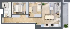 3 pokoje, mieszkanie 59,89 m², piętro 4, oferta nr E195, Grunwald Między Drzewami 3, Poznań, Grunwald, Grunwald Południe, ul. Unii Europejskiej / Smardzewska