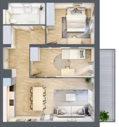 3 pokoje, mieszkanie 61,01 m², piętro 1, oferta nr E178, Grunwald Między Drzewami 3, Poznań, Grunwald, Grunwald Południe, ul. Unii Europejskiej / Smardzewska