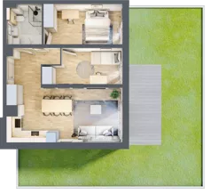 3 pokoje, mieszkanie 54,51 m², parter, oferta nr F206, Grunwald Między Drzewami 3, Poznań, Grunwald, Grunwald Południe, ul. Unii Europejskiej / Smardzewska