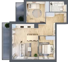 3 pokoje, mieszkanie 60,80 m², piętro 2, oferta nr F224, Grunwald Między Drzewami 3, Poznań, Grunwald, Grunwald Południe, ul. Unii Europejskiej / Smardzewska