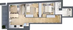 3 pokoje, mieszkanie 59,65 m², piętro 1, oferta nr F217, Grunwald Między Drzewami 3, Poznań, Grunwald, Grunwald Południe, ul. Unii Europejskiej / Smardzewska