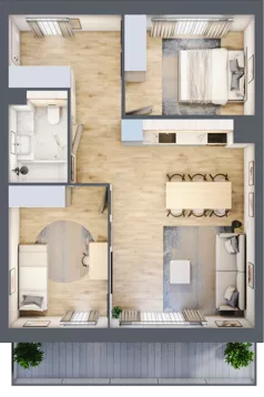 3 pokoje, mieszkanie 57,56 m², piętro 3, oferta nr F234, Grunwald Między Drzewami 3, Poznań, Grunwald, Grunwald Południe, ul. Unii Europejskiej / Smardzewska