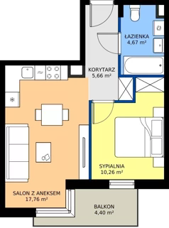 2 pokoje, mieszkanie 38,35 m², piętro 1, oferta nr C032, BOSCO, Warszawa, Białołęka, Białołęka Dworska, ul. Romana Palestera