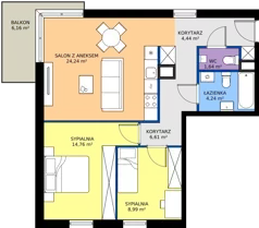 3 pokoje, mieszkanie 64,92 m², piętro 1, oferta nr C033, BOSCO, Warszawa, Białołęka, Białołęka Dworska, ul. Romana Palestera
