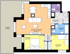 3 pokoje, mieszkanie 63,39 m², piętro 3, oferta nr C044, BOSCO, Warszawa, Białołęka, Białołęka Dworska, ul. Romana Palestera