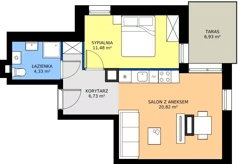 2 pokoje, mieszkanie 43,36 m², piętro 3, oferta nr C040, BOSCO, Warszawa, Białołęka, Białołęka Dworska, ul. Romana Palestera