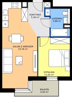2 pokoje, mieszkanie 45,06 m², piętro 1, oferta nr C029, BOSCO, Warszawa, Białołęka, Białołęka Dworska, ul. Romana Palestera