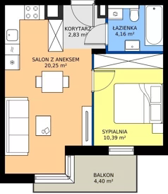 2 pokoje, mieszkanie 37,63 m², piętro 1, oferta nr D050, BOSCO, Warszawa, Białołęka, Białołęka Dworska, ul. Romana Palestera