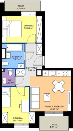 3 pokoje, mieszkanie 52,77 m², piętro 3, oferta nr E072, BOSCO, Warszawa, Białołęka, Białołęka Dworska, ul. Romana Palestera