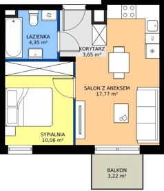 2 pokoje, mieszkanie 35,85 m², piętro 1, oferta nr D049, BOSCO, Warszawa, Białołęka, Białołęka Dworska, ul. Romana Palestera