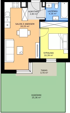 2 pokoje, mieszkanie 35,76 m², piętro 2, oferta nr E067, BOSCO, Warszawa, Białołęka, Białołęka Dworska, ul. Romana Palestera