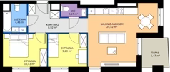 3 pokoje, mieszkanie 59,63 m², piętro 3, oferta nr E071, BOSCO, Warszawa, Białołęka, Białołęka Dworska, ul. Romana Palestera