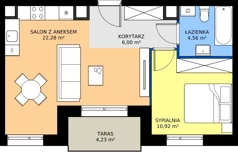 2 pokoje, mieszkanie 43,76 m², piętro 3, oferta nr D057, BOSCO, Warszawa, Białołęka, Białołęka Dworska, ul. Romana Palestera