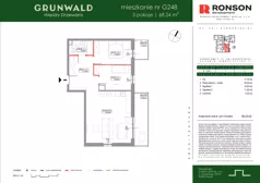 3 pokoje, mieszkanie 68,24 m², piętro 1, oferta nr G248, Grunwald Między Drzewami 3, Poznań, Grunwald, Grunwald Południe, ul. Unii Europejskiej / Smardzewska