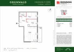 3 pokoje, mieszkanie 68,24 m², piętro 2, oferta nr G255, Grunwald Między Drzewami 3, Poznań, Grunwald, Grunwald Południe, ul. Unii Europejskiej / Smardzewska