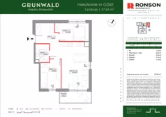3 pokoje, mieszkanie 57,65 m², piętro 2, oferta nr G260, Grunwald Między Drzewami 3, Poznań, Grunwald, Grunwald Południe, ul. Unii Europejskiej / Smardzewska