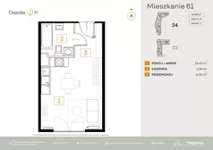 1 pokój, mieszkanie 26,96 m², piętro 6, oferta nr B3.4.M92.2P, Nowe Osiedle Fi, Kraków, Podgórze, Mateczny, ul. Rzemieślnicza 22/24