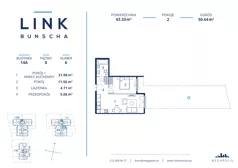 2 pokoje, mieszkanie 43,33 m², parter, oferta nr 6.14a, LINK BUNSCHA , Kraków, Dębniki, Ruczaj, ul. Karola Bunscha 14A-C