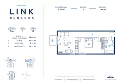 2 pokoje, mieszkanie 52,20 m², piętro 1, oferta nr 18.14a, LINK BUNSCHA , Kraków, Dębniki, Ruczaj, ul. Karola Bunscha 14A-C