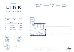 2 pokoje, mieszkanie 43,56 m², parter, oferta nr 1.14b, LINK BUNSCHA , Kraków, Dębniki, Ruczaj, ul. Karola Bunscha 14A-C