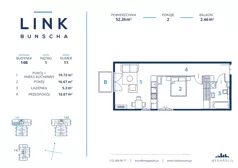 2 pokoje, mieszkanie 52,26 m², piętro 1, oferta nr 11.14b, LINK BUNSCHA , Kraków, Dębniki, Ruczaj, ul. Karola Bunscha 14A-C