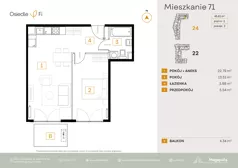 2 pokoje, mieszkanie 45,82 m², piętro 2, oferta nr A3.3.M219.2P, Nowe Osiedle Fi, Kraków, Podgórze, Mateczny, ul. Rzemieślnicza 22/24